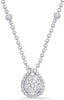 .84CT DIAMOND 14KT WHITE GOLD 3D CLUSTER PEAR SHAPE HALO BY THE YARD NECKLACE