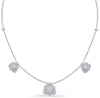 .86CT DIAMOND 14KT WHITE GOLD MULTI FLOWER CHANDELIER BY THE YARD LOVE NECKLACE