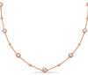 .89CT DIAMOND 14KT ROSE GOLD 3D CLASSIC SOLITAIRE HALO BY THE YARD LOVE NECKLACE