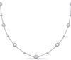 .89CT DIAMOND 14K WHITE GOLD 3D CLASSIC SOLITAIRE HALO BY THE YARD LOVE NECKLACE
