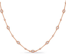 .81CT DIAMOND 14K ROSE GOLD 3D CLASSIC ROUND EVIL EYE BY THE YARD LUCKY NECKLACE