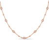 .81CT DIAMOND 14K ROSE GOLD 3D CLASSIC ROUND EVIL EYE BY THE YARD LUCKY NECKLACE