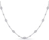 .81CT DIAMOND 14K WHITE GOLD CLASSIC ROUND EVIL EYE BY THE YARD LUCKY NECKLACE