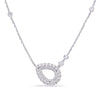 .86CT DIAMOND 14KT WHITE GOLD OPEN TEAR DROP SIDEWAYS BY THE YARD FUN NECKLACE