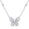 .66CT DIAMOND 14KT WHITE GOLD CLASSIC ROUND BUTTERFLY BY THE YARD LOVE NECKLACE