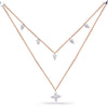 .51CT DIAMOND 14KT WHITE & ROSE GOLD 3D STAR TRIANGULAR BY THE YARD FUN NECKLACE