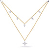 .51CT DIAMOND 14K 2 TONE GOLD STAR TRIANGULAR BY THE YARD DOUBLE STRAND NECKLACE