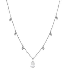 1.53CT DIAMOND 18KT WHITE GOLD 3D CLASSIC PEAR SHAPE BY THE YARD NECKLACE