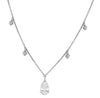 1.10CT DIAMOND 18KT WHITE GOLD ROUND & PEAR SHAPE TEAR DROP BY THE YARD NECKLACE
