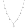 1.10CT DIAMOND 18KT WHITE GOLD ROUND & PEAR SHAPE TEAR DROP BY THE YARD NECKLACE