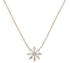 .40CT ROUND & MARQUISE DIAMOND 18KT ROSE GOLD 3D FLOWER SNOWFLAKE STAR NECKLACE
