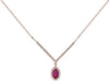 .40CT DIAMOND & AAA RUBY 14KT ROSE GOLD 3D OVAL AND ROUND HALO V SHAPE NECKLACE