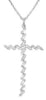 ESTATE .40CT DIAMOND 18KT WHITE GOLD 3D CLASSIC ROPE CROSS PENDANT