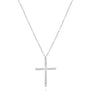 ESTATE .21CT ROUND CUT DIAMOND 14KT WHITE GOLD 3D CLASSIC FLOWER CROSS PENDANT