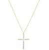 ESTATE .21CT ROUND CUT DIAMOND 14KT YELLOW GOLD 3D CLASSIC FLOWER CROSS PENDANT