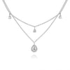 .37CT DIAMOND 14KT WHITE GOLD DOUBLE STRAND TEAR DROP BY THE YARD LOVE NECKLACE