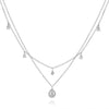 .37CT DIAMOND 14KT WHITE GOLD DOUBLE STRAND TEAR DROP BY THE YARD LOVE NECKLACE
