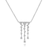 .68CT DIAMOND 14KT WHITE GOLD 3D TRIANGULAR CHANDELIER LARIAT FUN NECKLACE