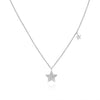 .16CT DIAMOND 14KT WHITE GOLD DOUBLE STAR CHANDELIER BY THE YARD LOVE NECKLACE