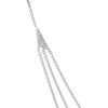 ESTATE .53CT DIAMOND 14KT WHITE GOLD 3D TRIPLE STRAND TEAR DROP LOVE NECKLACE
