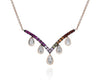 .51CT DIAMOND & AAA MULTI COLOR SAPPHIRE 14KT ROSE GOLD CHANDELIER NECKLACE