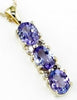 1.05CT DIAMOND & AAA TANZANITE 14KT YELLOW GOLD 3D OVAL & ROUND FLOATING PENDANT