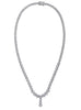 LARGE 12.66CT DIAMOND 18K WHITE GOLD MULTI FLOWER LARIAT JOURNEY TENNIS NECKLACE