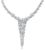 EXTRA LARGE 36.45CT DIAMOND 18KT WHITE GOLD 3D CLASSIC CLUSTER COCKTAIL NECKLACE