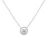 .47CT DIAMOND 14KT WHITE GOLD 3D SOLITAIRE FLOATING DOUBLE HALO LOVE NECKLACE