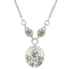 LARGE 9.55CT WHITE & MULTI COLOR DIAMOND 18K WHITE GOLD 3D OVAL LARIAT NECKLACE