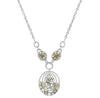 LARGE 9.55CT WHITE & MULTI COLOR DIAMOND 18K WHITE GOLD 3D OVAL LARIAT NECKLACE