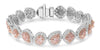 WIDE 6.35CT PINK & WHITE DIAMOND 18K WHITE ROSE GOLD MULTI SHAPE TENNIS BRACELET