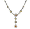 LARGE 9.55CT WHITE & MULTI COLOR DIAMOND 18KT WHITE GOLD 3D LARIAT FUN NECKLACE