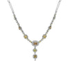 LARGE 9.55CT WHITE & MULTI COLOR DIAMOND 18KT WHITE GOLD 3D LARIAT FUN NECKLACE