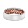 LARGE 13.76CT PINK & WHITE DIAMOND 18KT WHITE & ROSE GOLD 3 ROW BANGLE BRACELET