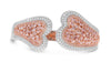 EXTRA LARGE 12.66CT PINK & WHITE DIAMOND 18KT WHITE & ROSE GOLD BANGLE BRACELET