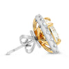 LARGE WHITE & FANCY YELLOW 5.68CT DIAMOND 18KT 2 TONE GOLD CUSHION STUD EARRINGS