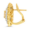 2.91CT WHITE & FANCY YELLOW DIAMOND 18KT WHITE GOLD OVAL & ROUND FLOWER EARRINGS