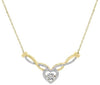 ESTATE .20CT DIAMOND 18KT YELLOW GOLD 3D HEART INFINITY V SHAPE NECKLACE