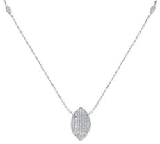 .22CT DIAMOND 14KT WHITE GOLD CLUSTER MARQUISE SHAPE BY THE YARD LOVE NECKLACE