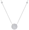 ESTATE .24CT DIAMOND 14KT WHITE GOLD 3D CLUSTER ROUND BY THE YARD LOVE NECKLACE