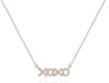ESTATE .10CT DIAMOND 14KT ROSE GOLD 3D CLASSIC XO LOVE FUN NECKLACE