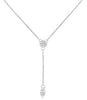 ESTATE .10CT DIAMOND 14KT WHITE GOLD 3D CLASSIC CLUSTER LARIAT FUN NECKLACE