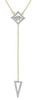 ESTATE .35CT DIAMOND 14KT YELLOW GOLD 3D SQUARE TRIANGULAR LOVE NECKLACE