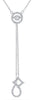 ESTATE .33CT DIAMOND 14KT WHITE GOLD 3D ROUND SQUARE TEAR DROP LARIAT NECKLACE