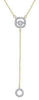 ESTATE .31CT DIAMOND 14KT YELLOW GOLD 3D SQUARE CIRCULAR LARIAT LOVE NECKLACE