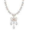 LARGE 5.01CT DIAMOND 18KT WHITE & ROSE GOLD INFINITY LARIAT CHANDELIER NECKLACE