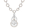 LARGE 5.29CT DIAMOND 18KT WHITE & ROSE GOLD 3D TEAR DROP HEXAGON LARIAT NECKLACE