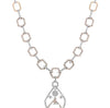 LARGE 5.29CT DIAMOND 18KT WHITE & ROSE GOLD 3D TEAR DROP HEXAGON LARIAT NECKLACE