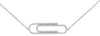 ESTATE .36CT DIAMOND 14KT WHITE GOLD 3D CLASSIC PAPER CLIP FUN NECKLACE